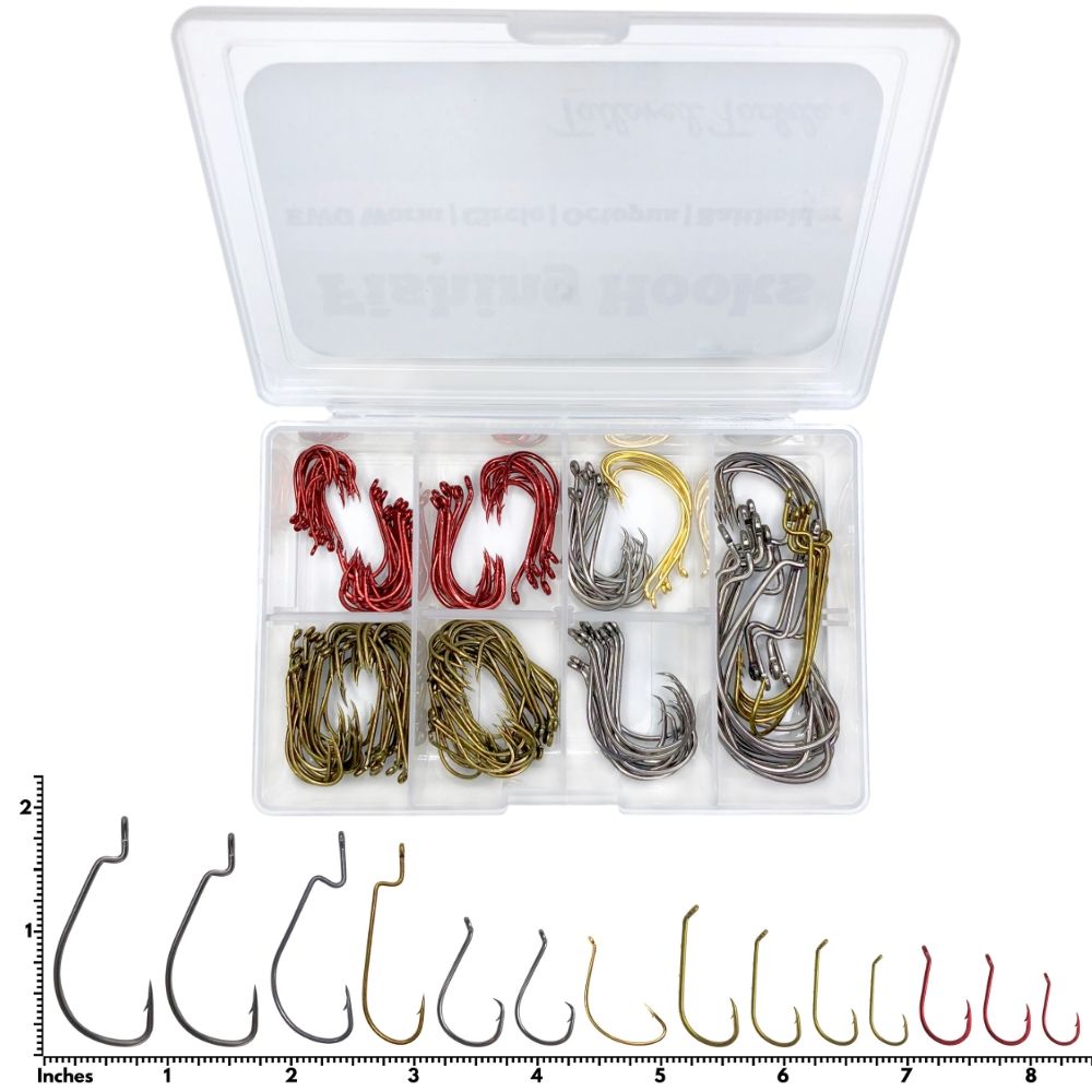 500pcs/lot Carbon Steel Jig Hooks Set Kit with Tackle Box Fishhook Accessories 