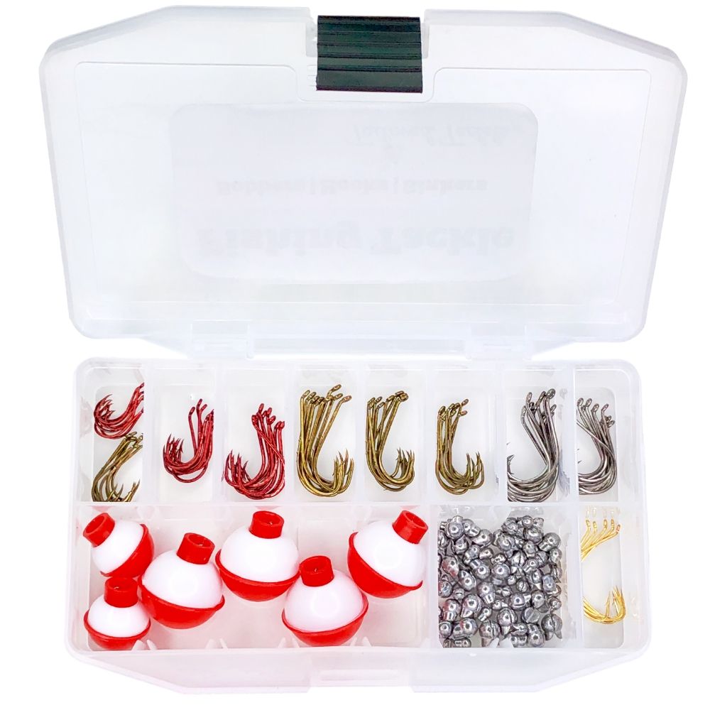 Fishing Tackle Box Hooks 55 Pcs Tackle Gear Kit Includes Sinkers Fishing line 