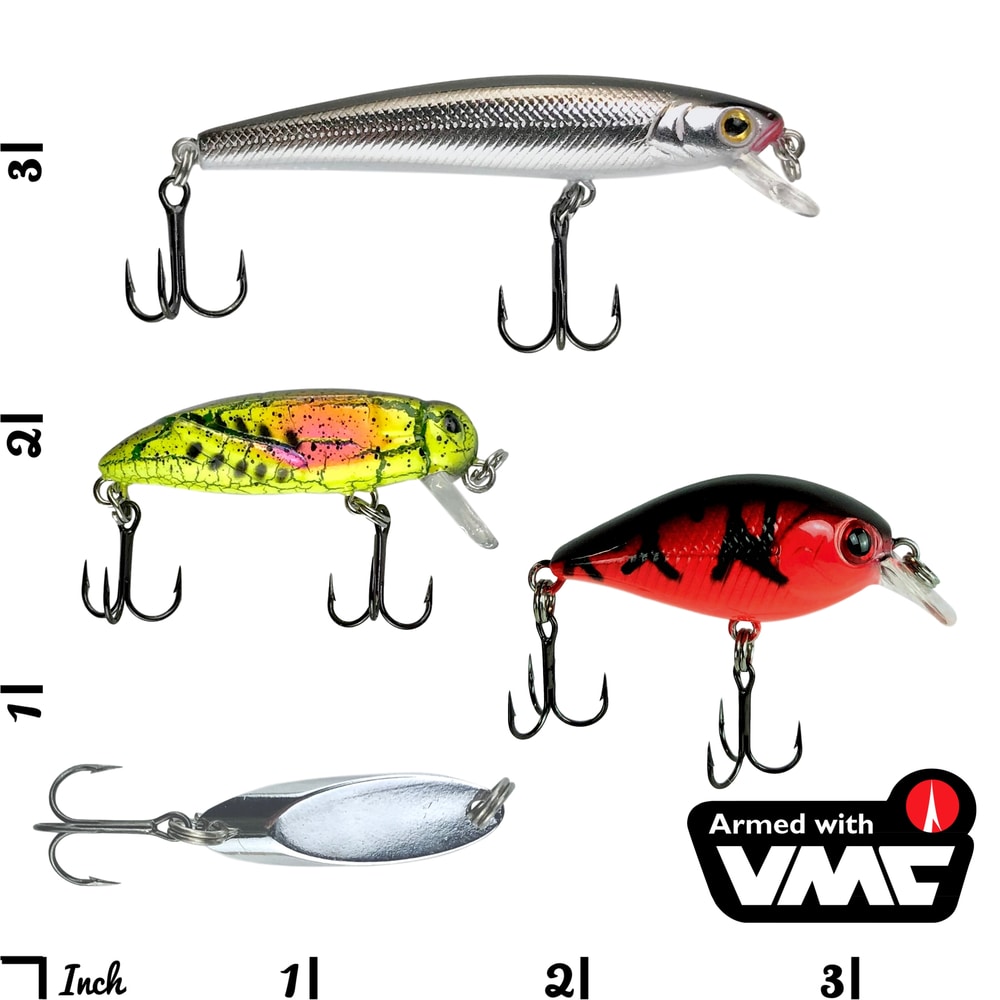 Trout,Salmon Pike Lures 16 Psc Spoon Spinner Fishing Lure Set with Tackle Bag 