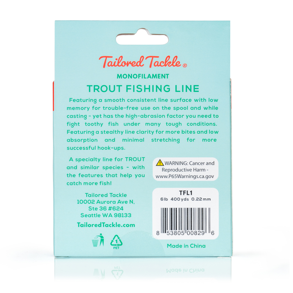 Trout Fishing Line Monofilament 6 Lb 400 Yds Ultra Clear - Tailored Tackle