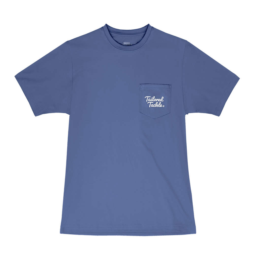 Trout Fishing Pocket Tee Navy Blue Mens - Tailored Tackle